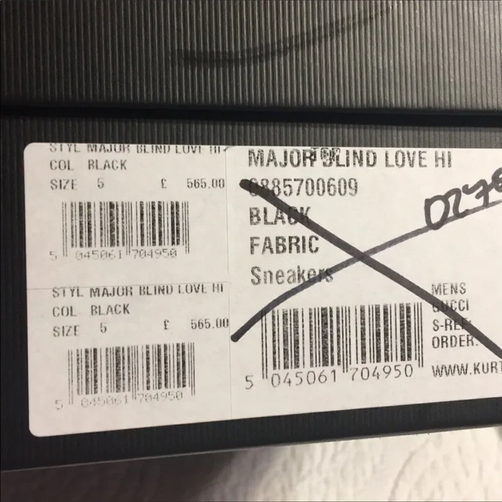 Gucci major blind love high tops Mens size UK 5.